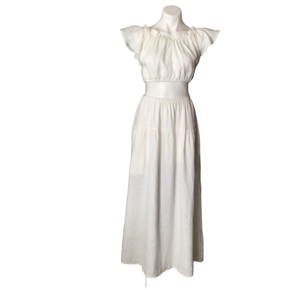 Reformation Brontë Two Piece Linen Midi Skirt Set Nwot - Picture 4 of 15